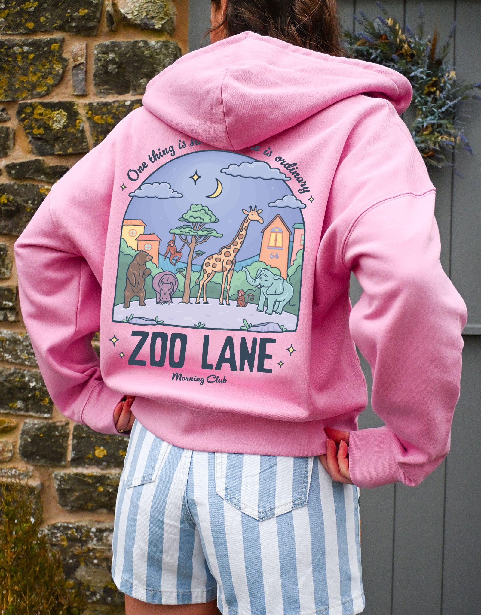 Zoo Lane Printed Boxy Organic Cotton Zip Hoodie