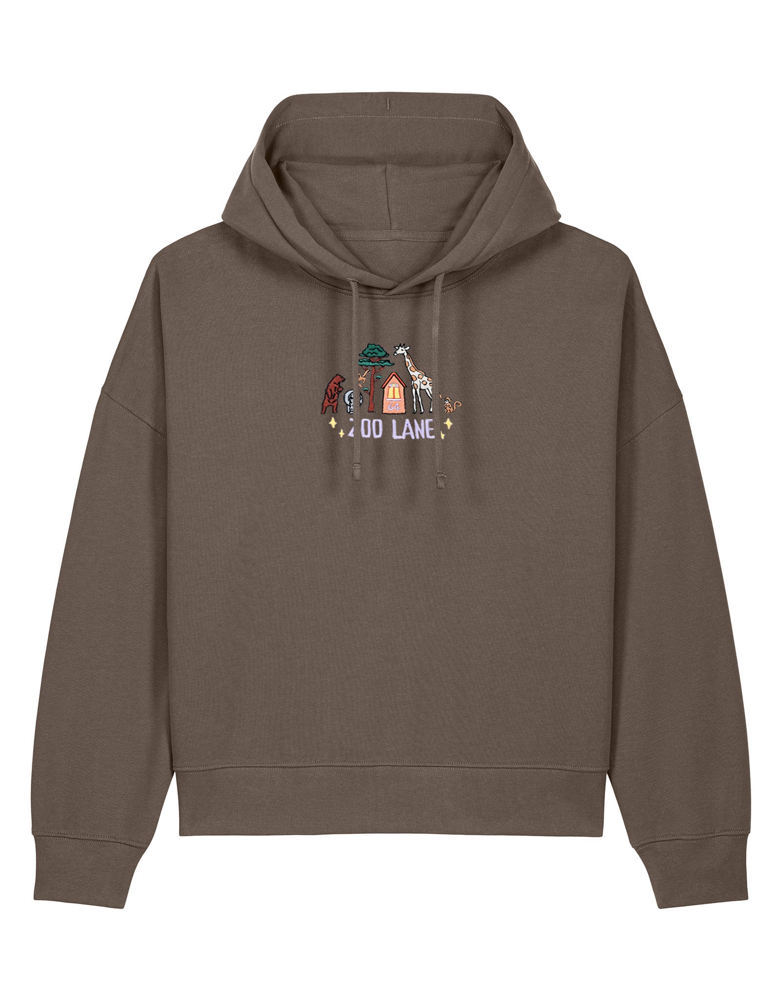 Zoo Lane Embroidered Boxy Organic Cotton Hoodie
