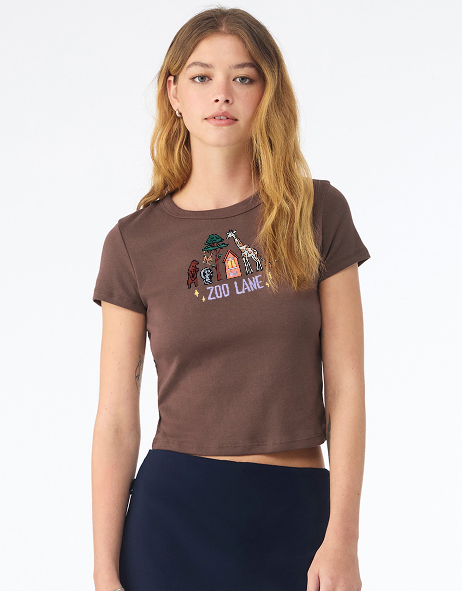 Zoo Lane Embroidered Micro Rib Baby Tee