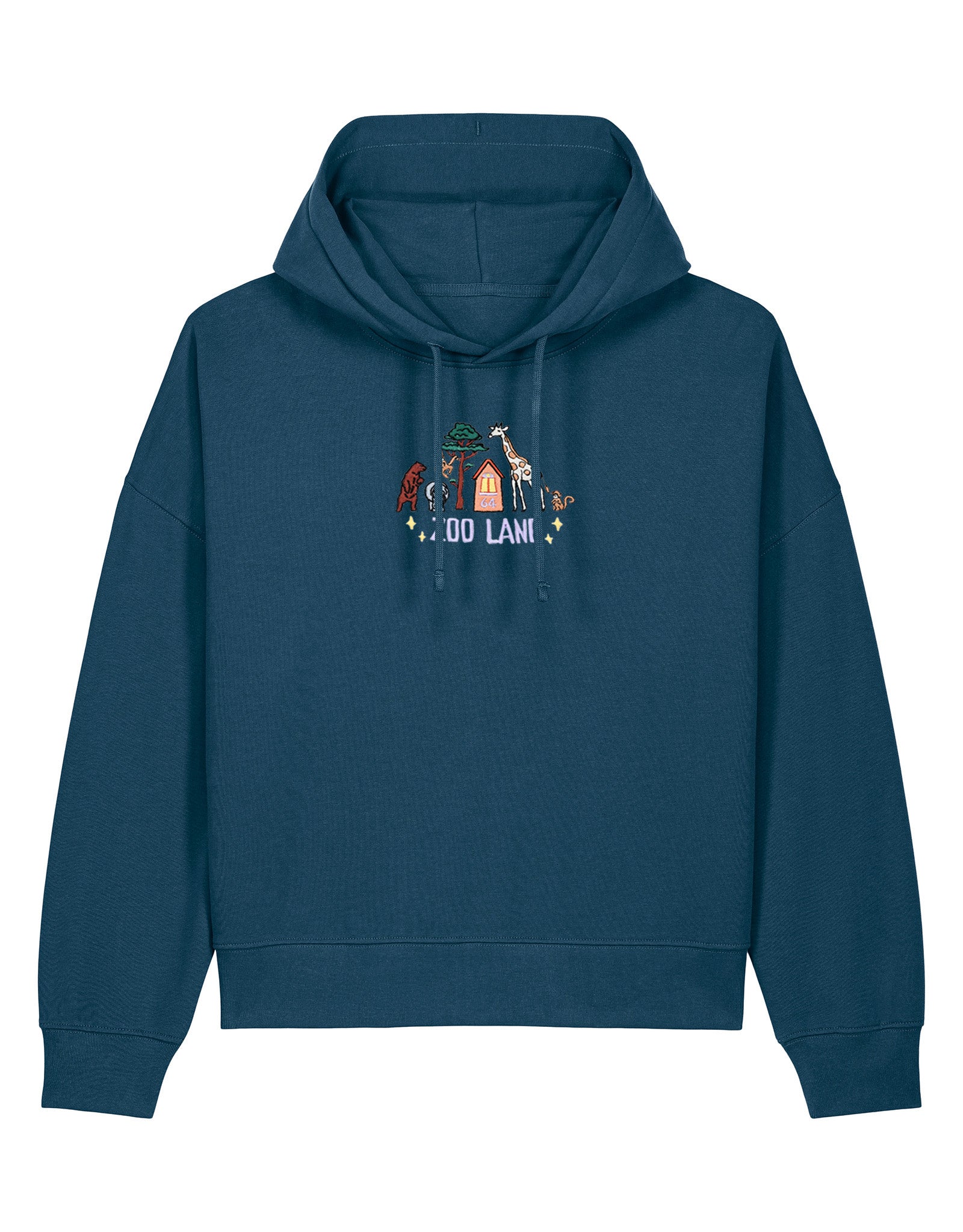Zoo Lane Embroidered Boxy Organic Cotton Hoodie