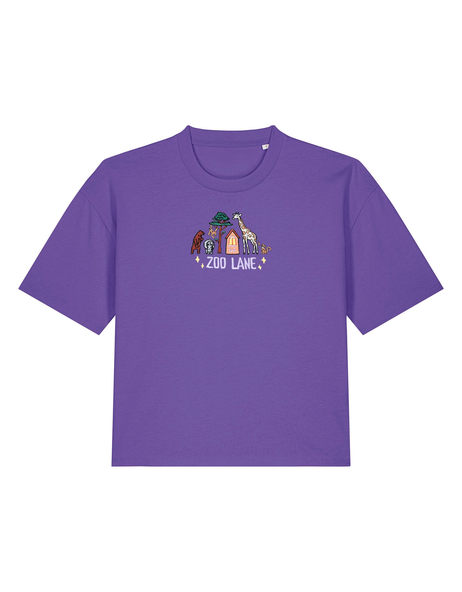Zoo Lane Embroidered Boxy Organic Cotton Tee