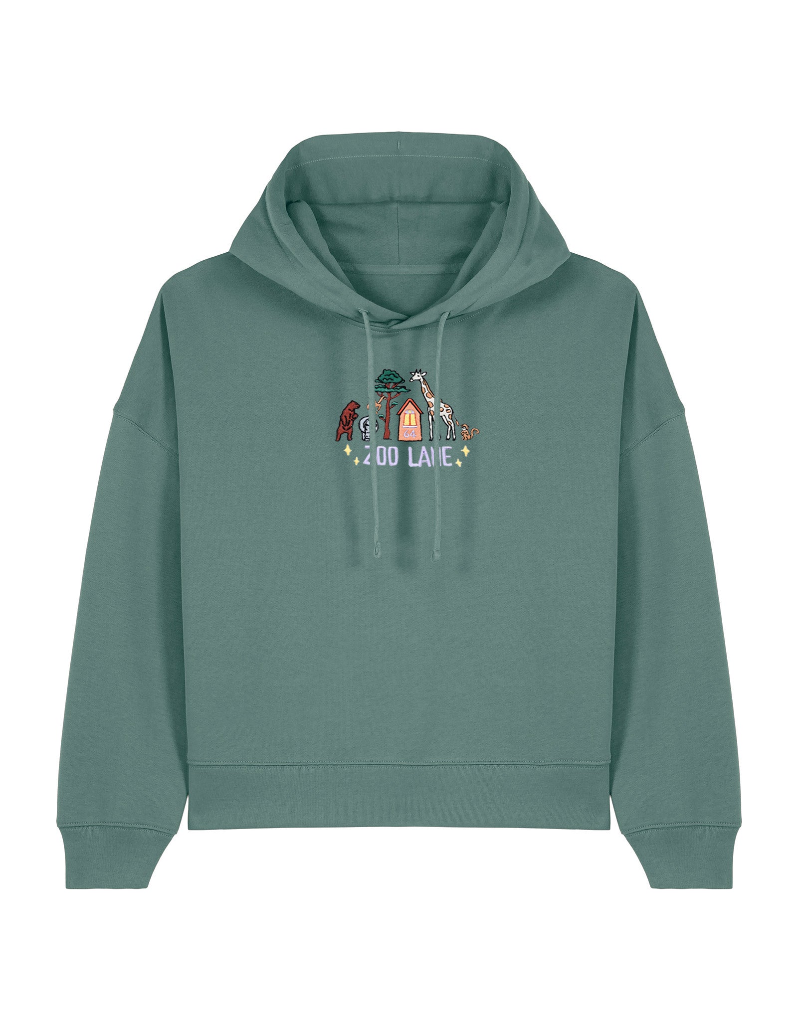 Zoo Lane Embroidered Boxy Organic Cotton Hoodie