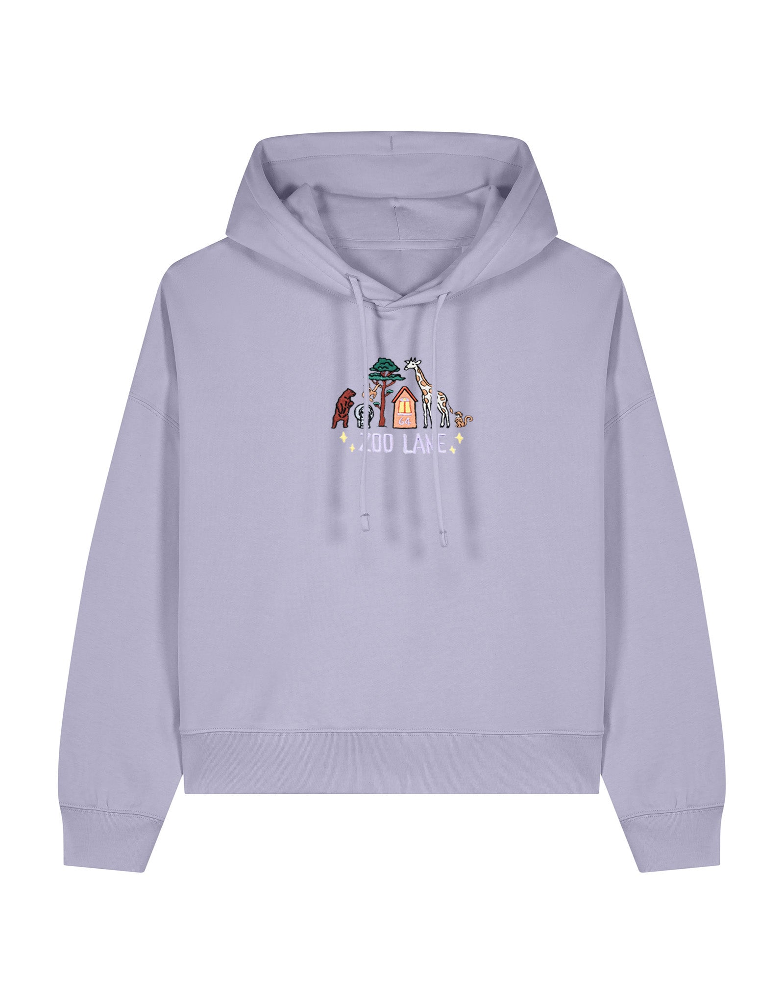 Zoo Lane Embroidered Boxy Organic Cotton Hoodie