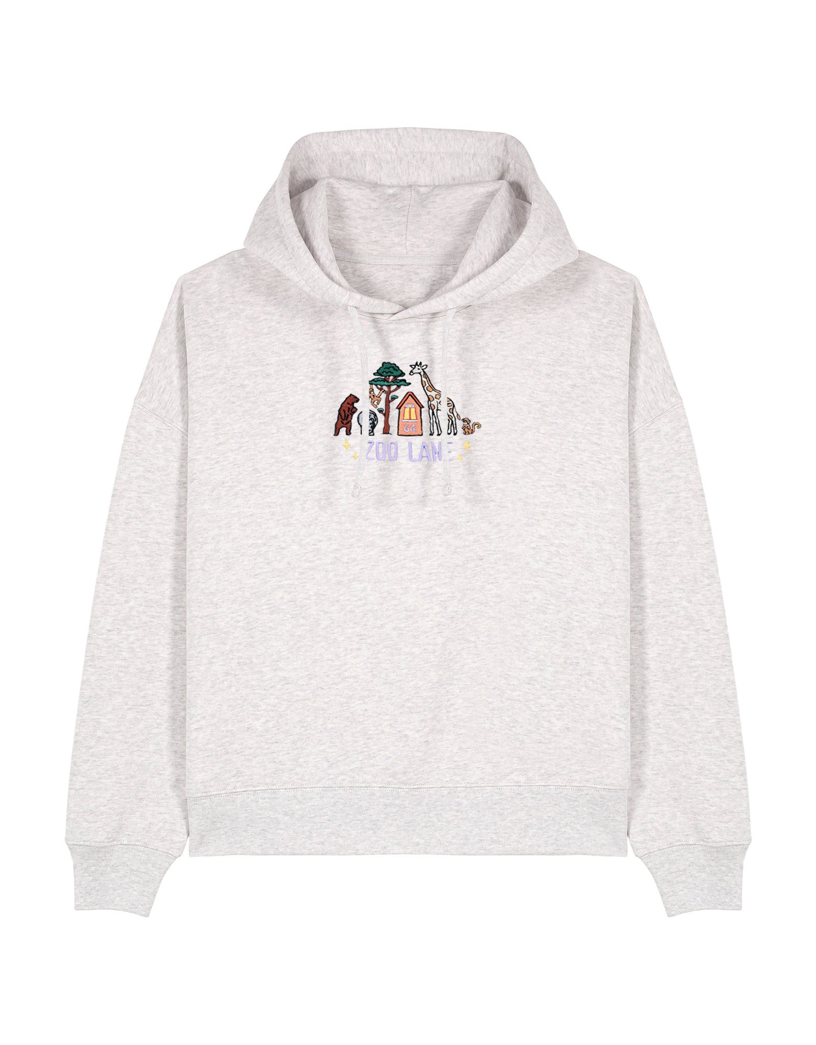 Zoo Lane Embroidered Boxy Organic Cotton Hoodie