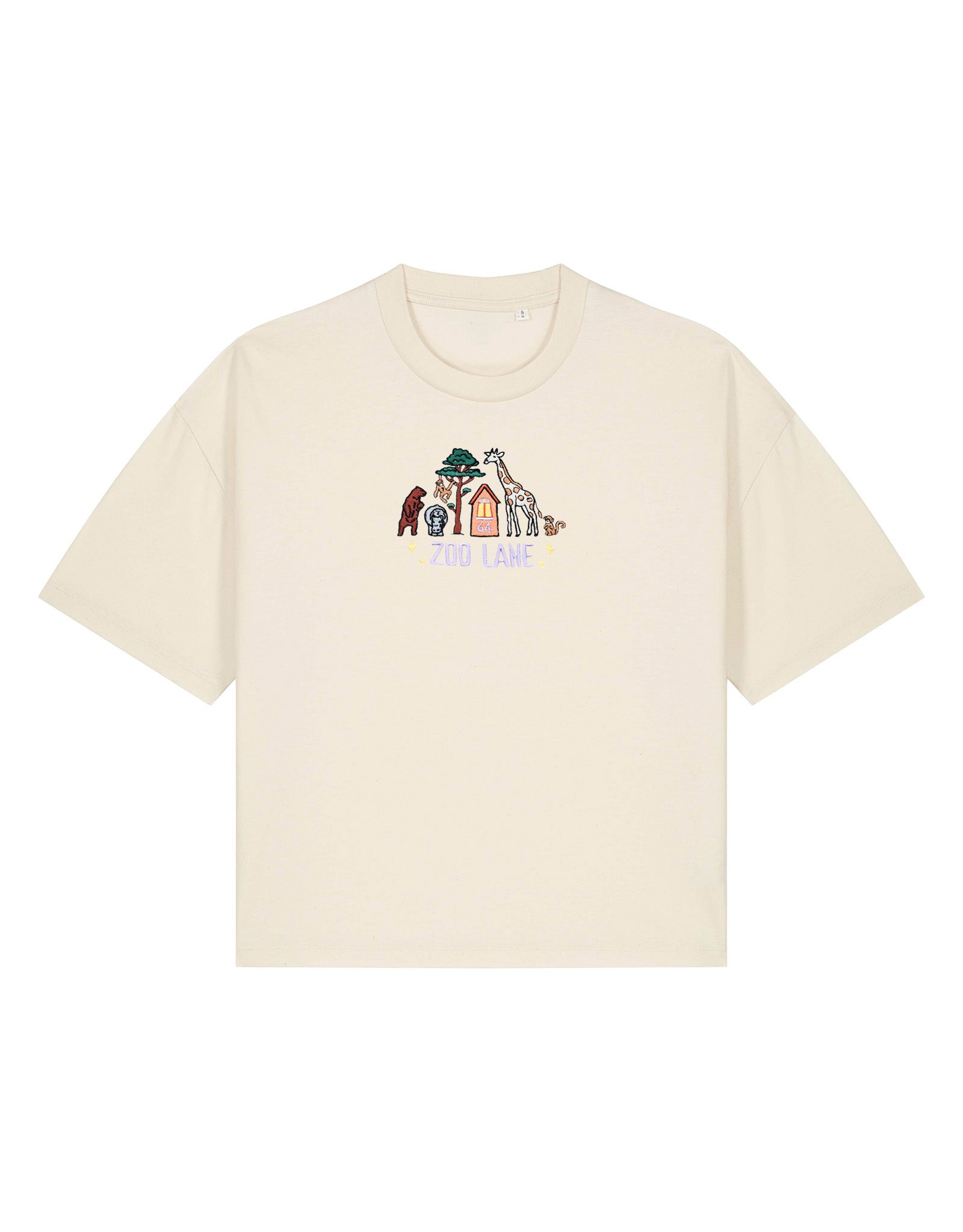 Zoo Lane Embroidered Boxy Organic Cotton Tee