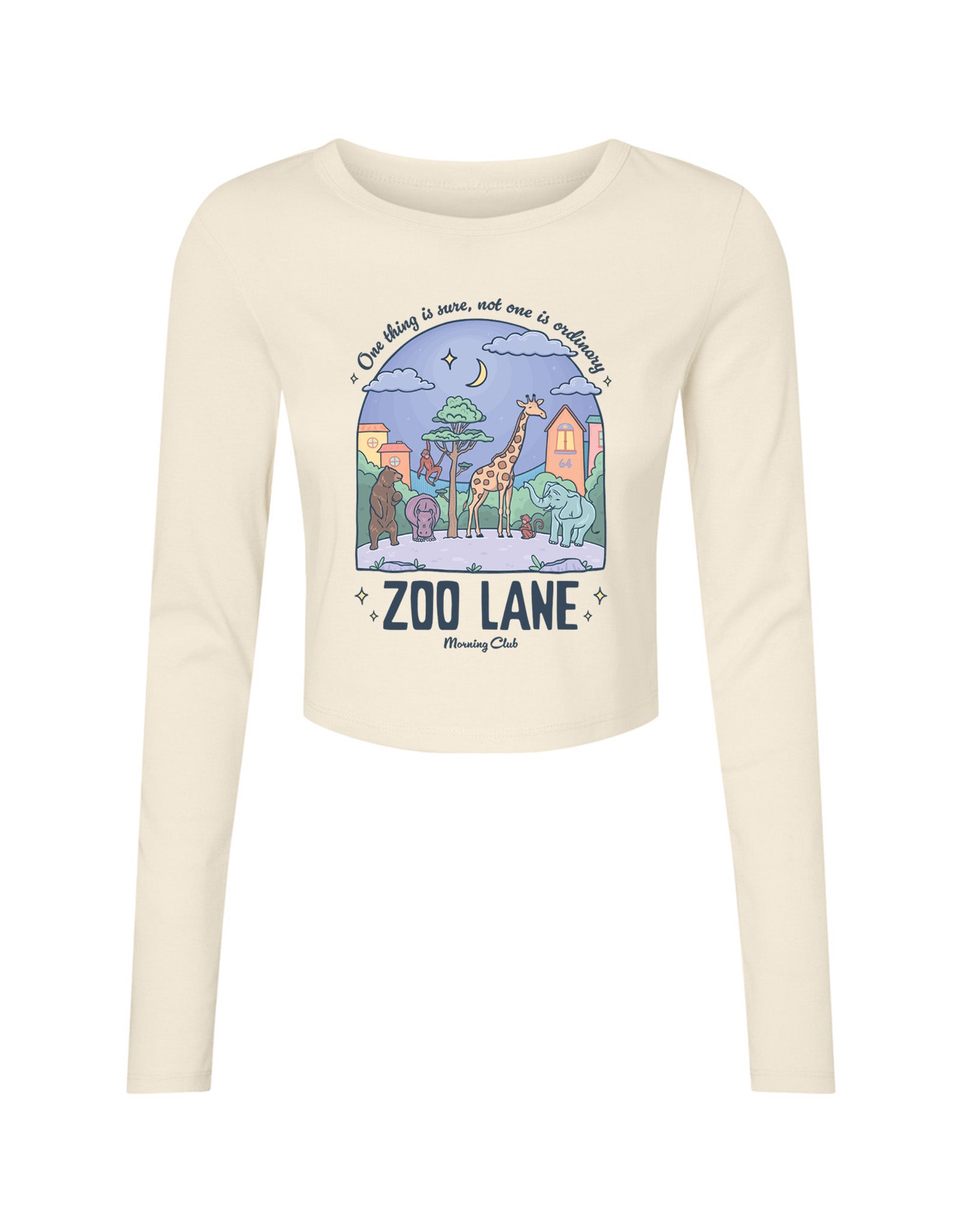 Zoo Lane Printed Micro Rib Long Sleeved Tee