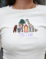 Zoo Lane Embroidered Micro Rib Long Sleeved Tee