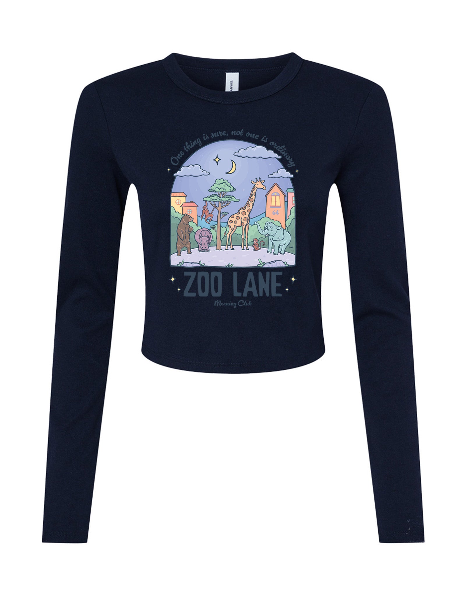 Zoo Lane Printed Micro Rib Long Sleeved Tee