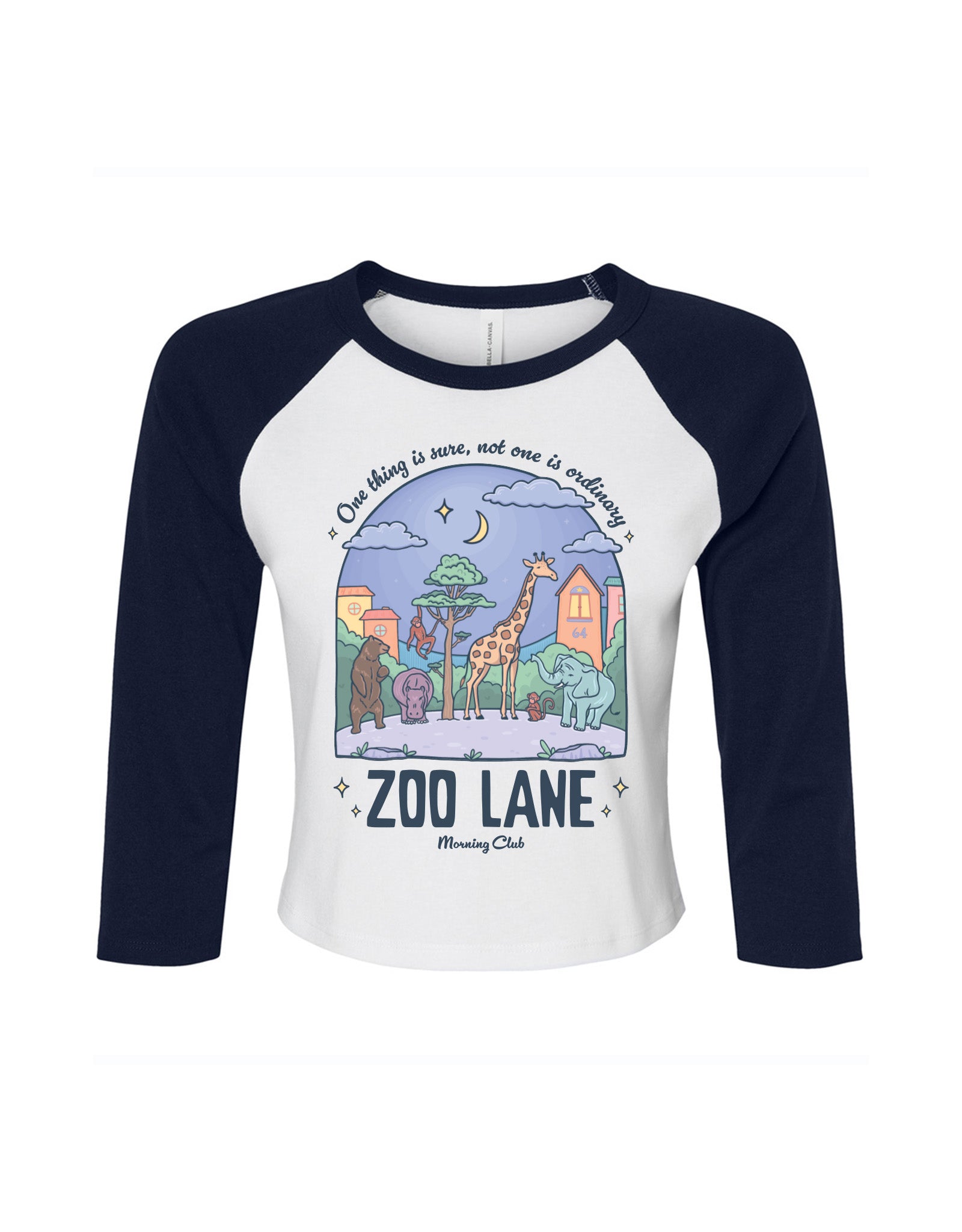 Zoo Lane Printed Micro Rib 3/4 Sleeve Tee