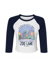 Zoo Lane Printed Micro Rib 3/4 Sleeve Tee