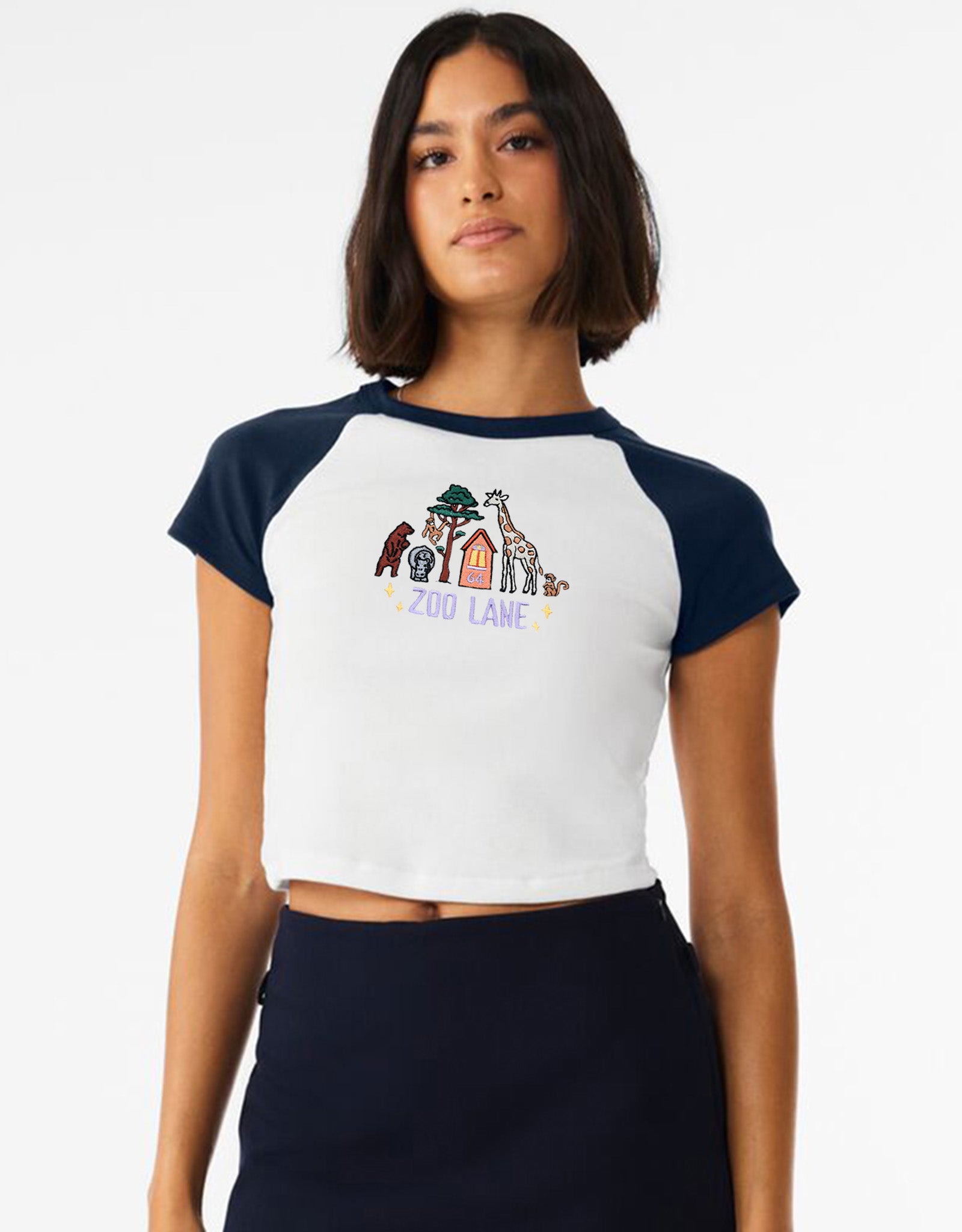 Zoo Lane Embroidered Micro Rib Raglan Baby Tee
