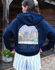 Zoo Lane Printed Boxy Organic Cotton Zip Hoodie