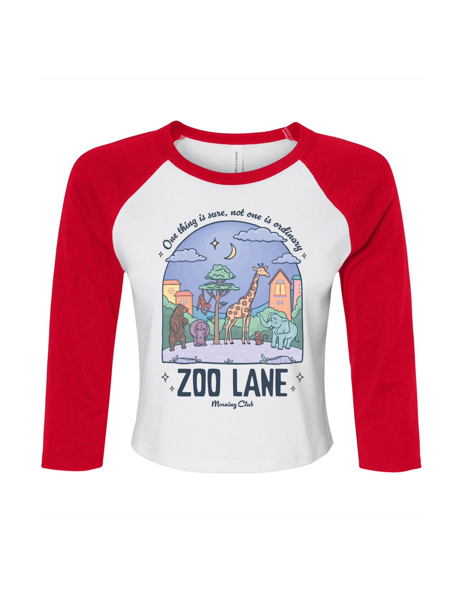 Zoo Lane Printed Micro Rib 3/4 Sleeve Tee