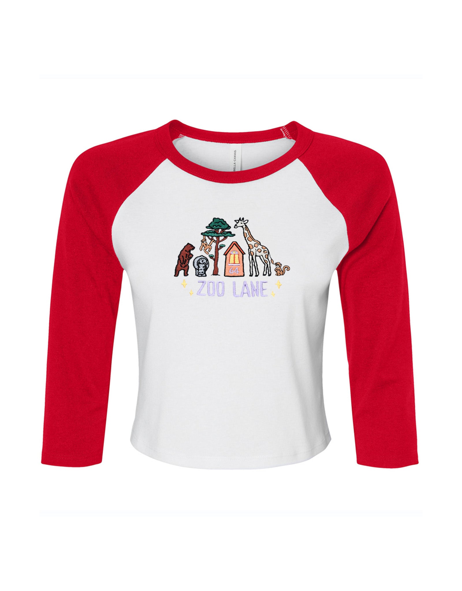 Zoo Lane Embroidered Micro Rib 3/4 Sleeve Tee
