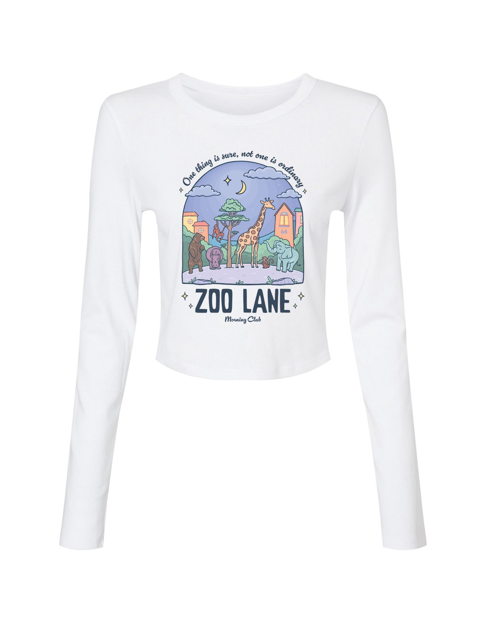 Zoo Lane Printed Micro Rib Long Sleeved Tee