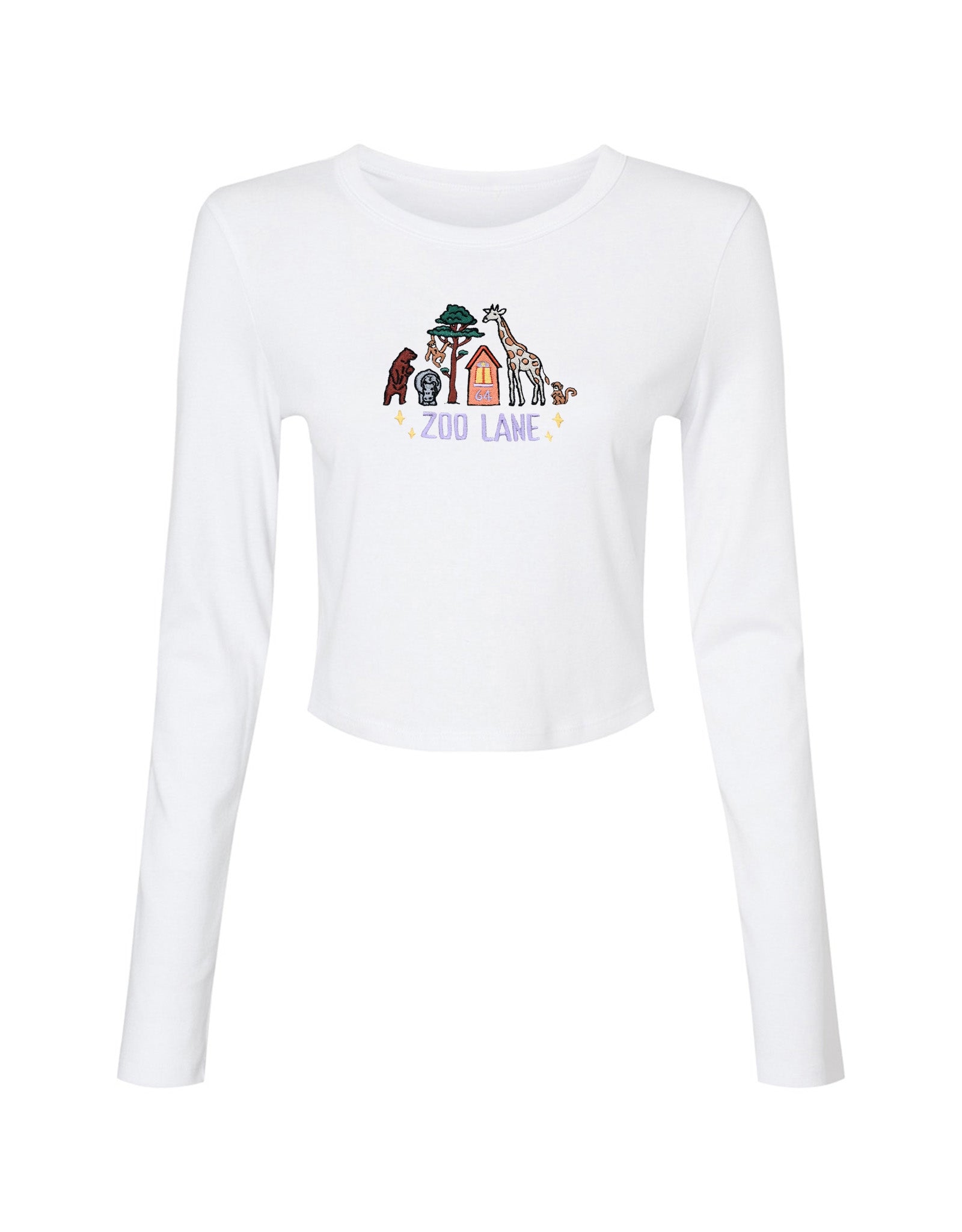 Zoo Lane Embroidered Micro Rib Long Sleeved Tee